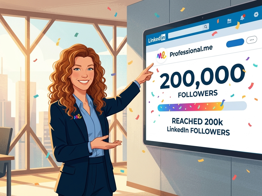 فريق Professional.me يحتفل بإنجاز 200 ألف متابع على LinkedIn