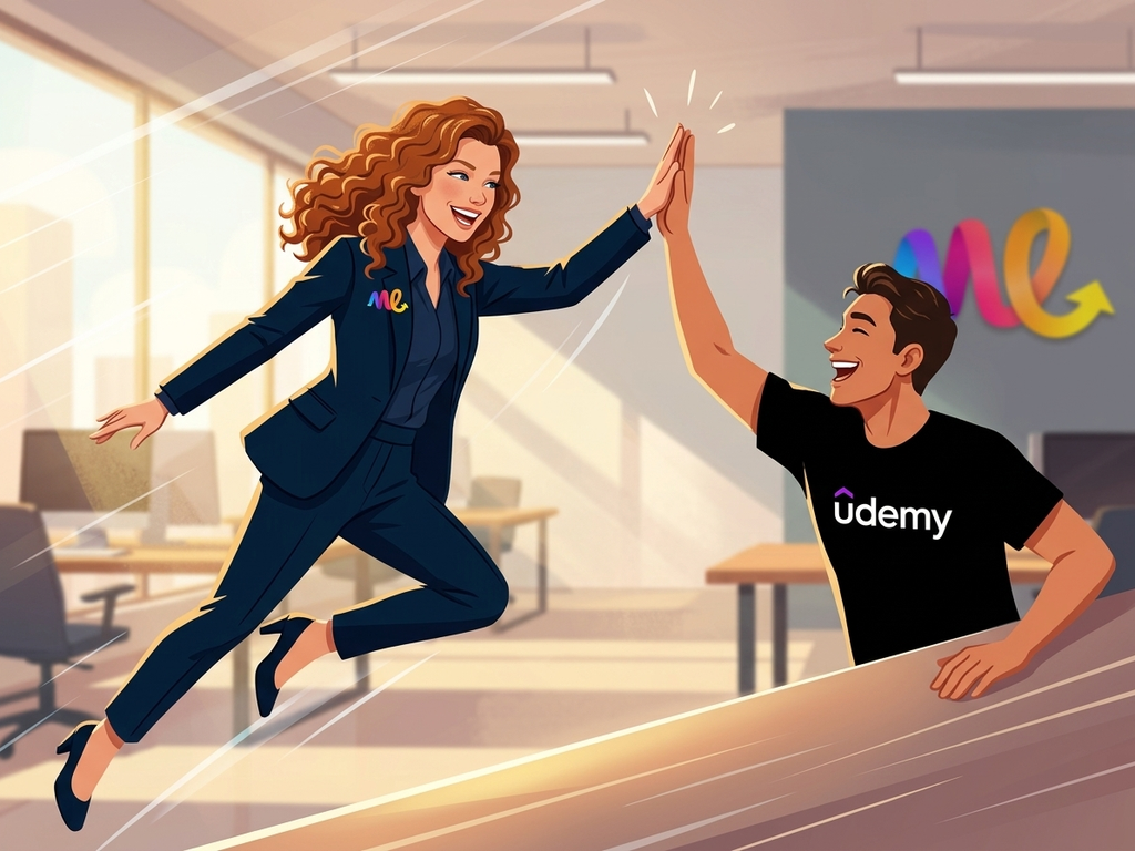 شعار Udemy لمعلمة الشراكة
