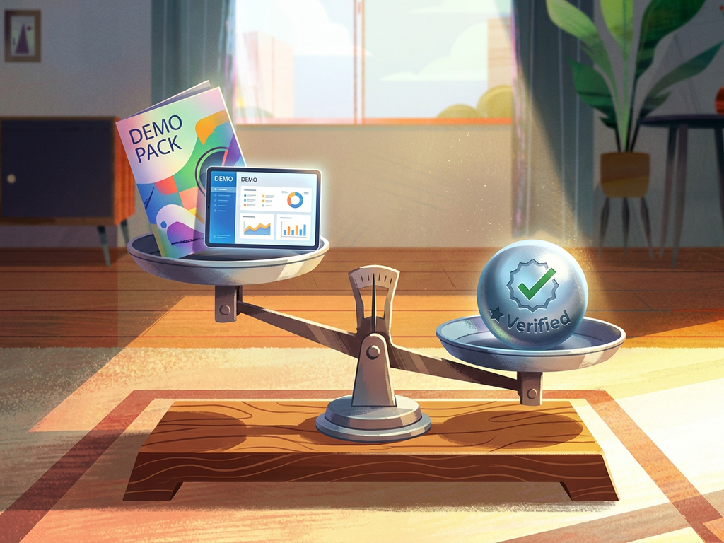 مقياس يقارن حزمة عرض مصقولة بشارة نتيجة مُثبتة.