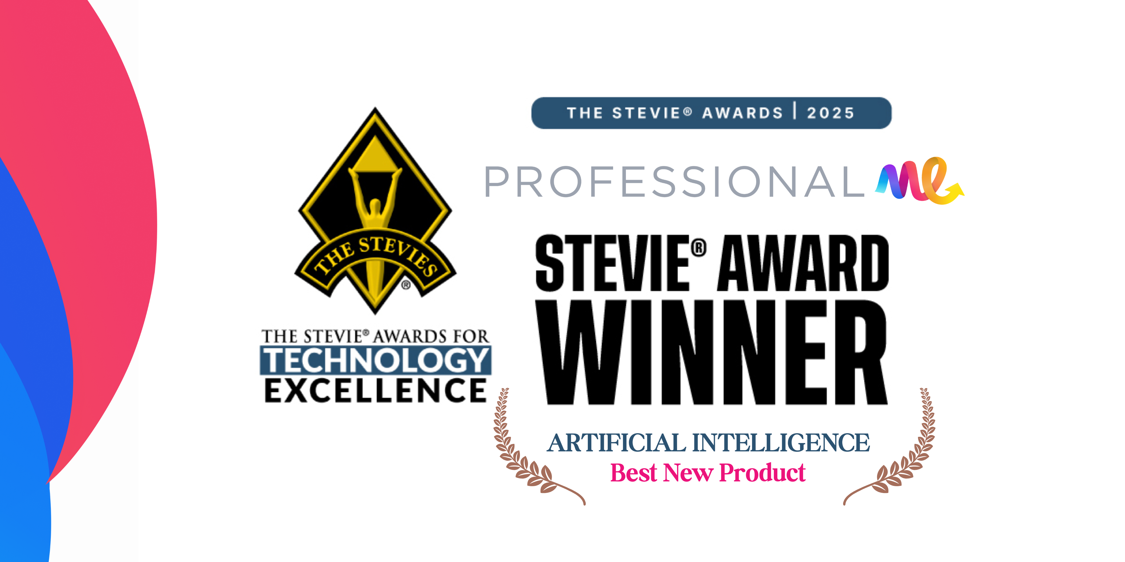 عمل فني لجوائز Stevie للتفوق التكنولوجي في بيان Professional.me الصحفي بتاريخ 29 يوليو 2025.
